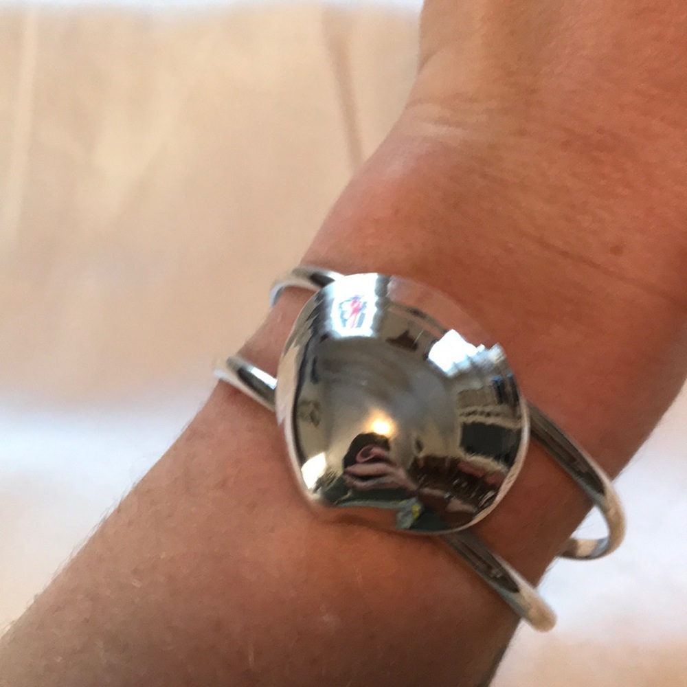 Solid Sterling Silver Shell Cuff Bracelet